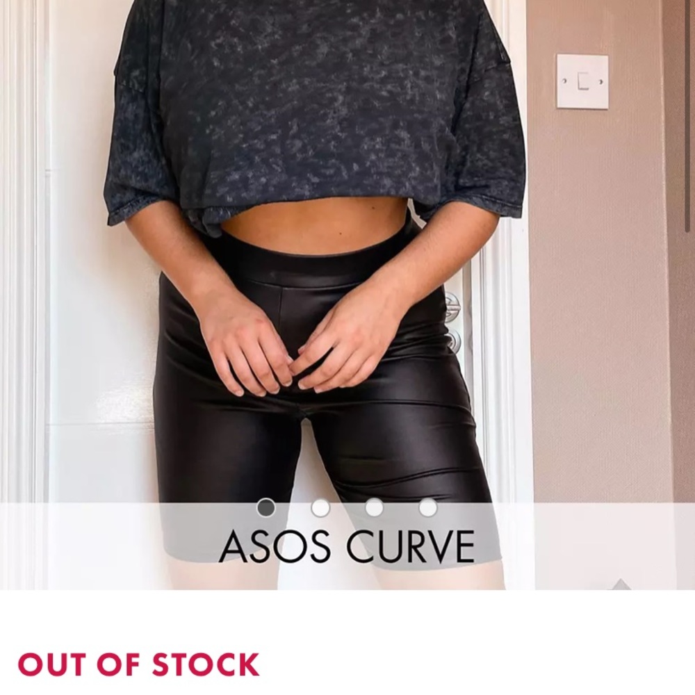 ASOS plus size leather biker shorts